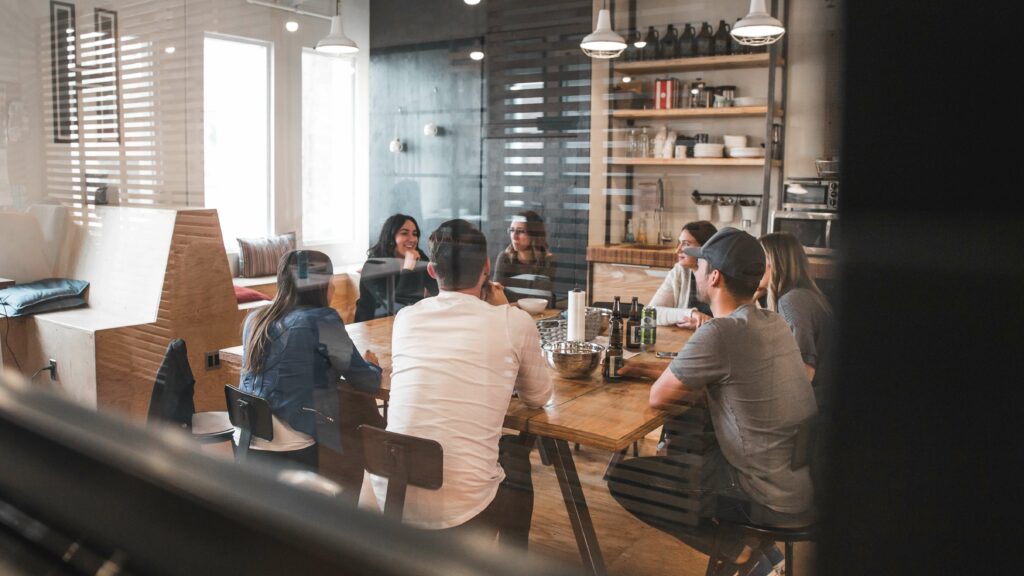 group of people around a table